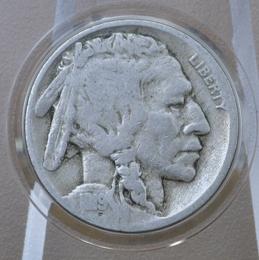 1919 Buffalo Nickel - VG-VF (Very Good to Very Fine); Choose by Grade - Philadelphia Mint - Clear Date - 1919P / 1919-P Indian Head Nickel