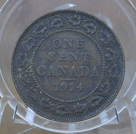 1914 Canadian Large Cent - VF (Very Fine) Grade / Condition - King George V - One Cent Canada 1914 Cent 1914 Large Canadian Cent