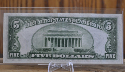 1934-A 5 Dollar Federal Reserve Note Green Seal Fr#1956-A - Uncirculated Grade / Condition - 1934 Five Dollar Bill 1934 Fr1956A / Fr#1956-A
