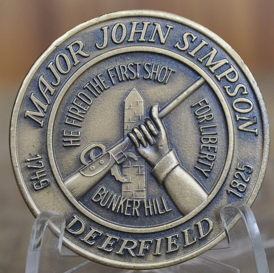 Deerfield NH Bicentennial Medal - Battle at Bunker Hill/ Revolutionary War - Settled in 1766 NH Town Collectible Coin