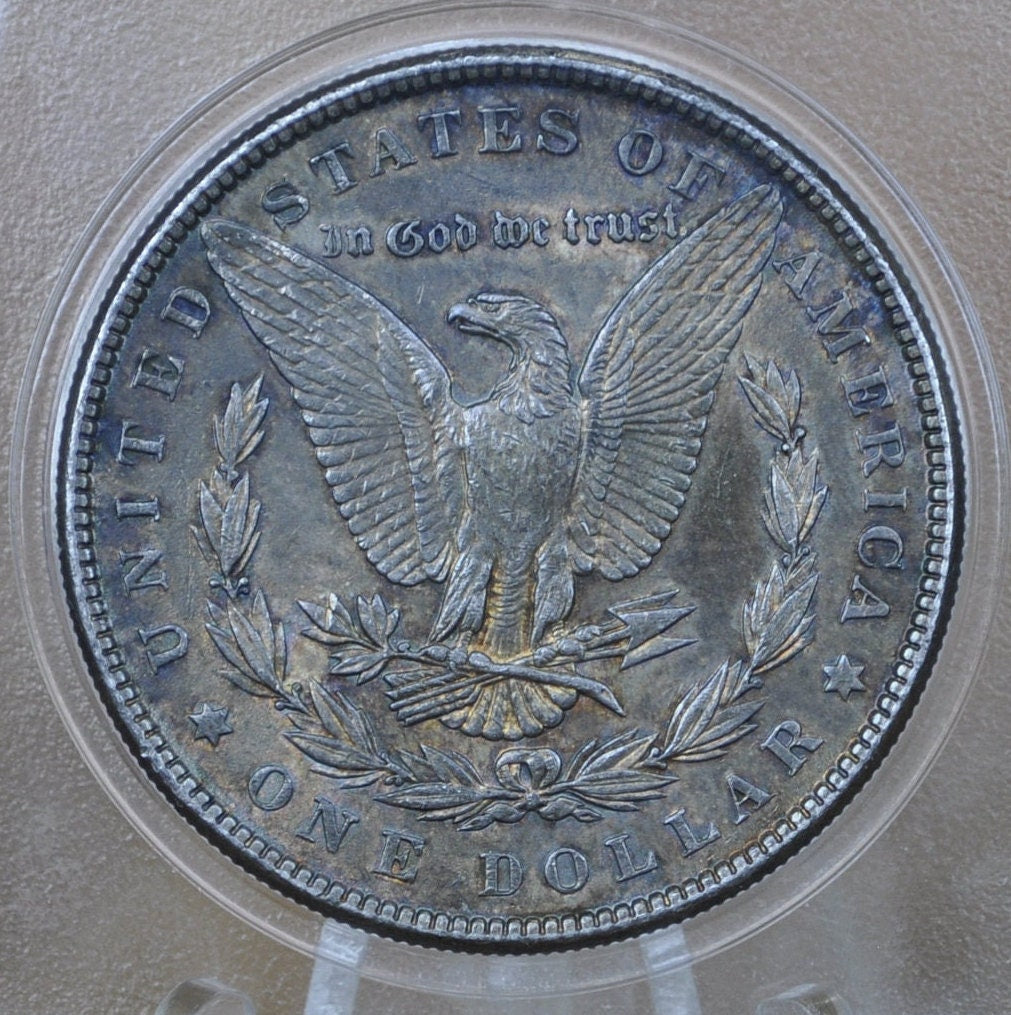 1886 Morgan Silver Dollar - MS63 (Choice Uncirculated) Toned - 1886 P Morgan Dollar - 1886P Silver Dollar - No Mint Mark - High Grade, Toned