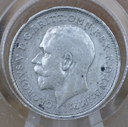 1911 Threepence Great Britain 3 Pence Silver - AU (About Uncirculated) Condition - King Geroge - UK 3 Pence 1911 Three Pence