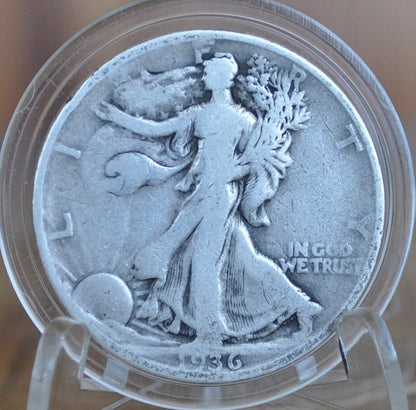 1936-D Walking Liberty Silver Half Dollar - VG-F (Very Good - Fine) Grade / Condition - Denver Mint - 1936D Half Dollar / 1936 D Half Dollar