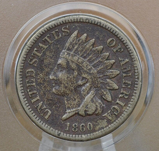 1860 Indian Head Penny - VF details with prior corrosion - Third year of production - 1860 Indian Head Cent 1860