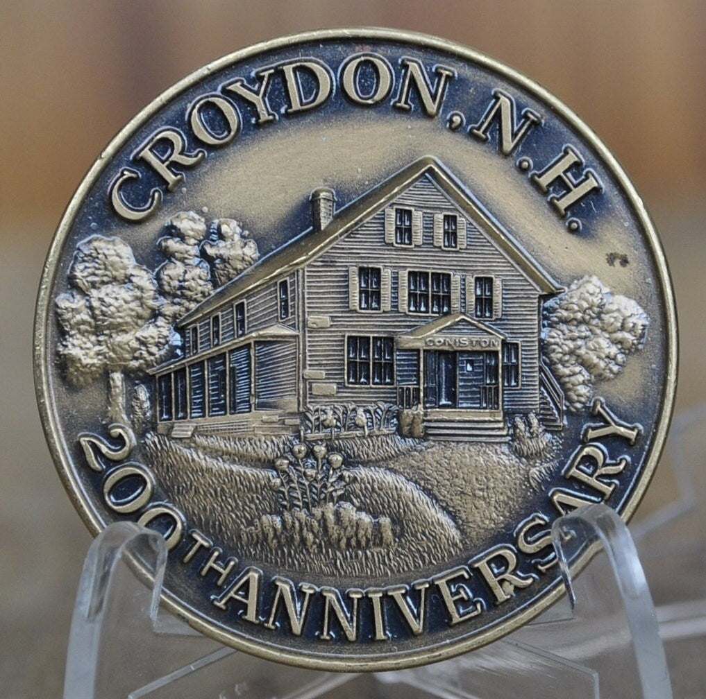Croydon NH Bicentennial Medal - Commemorative Town of Croydon New Hampshire Anniversary Medallion - Settled in 1766 NH Town Collectible