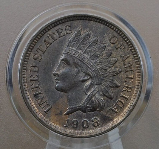 1908 Indian Head Penny - MS62 (Uncirculated) Grade / Condition - 1908 P Indian Cent - Great Detail - 1908 US One Cent, High Grade