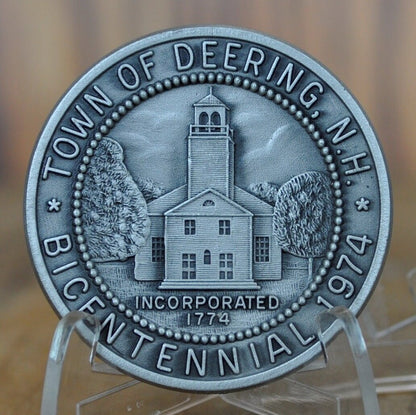 Deering NH Town Medals - Settlement Bicentennial 1774-1974 / Ebenezer Locke - Deering New Hampshire Town Collectible Coin