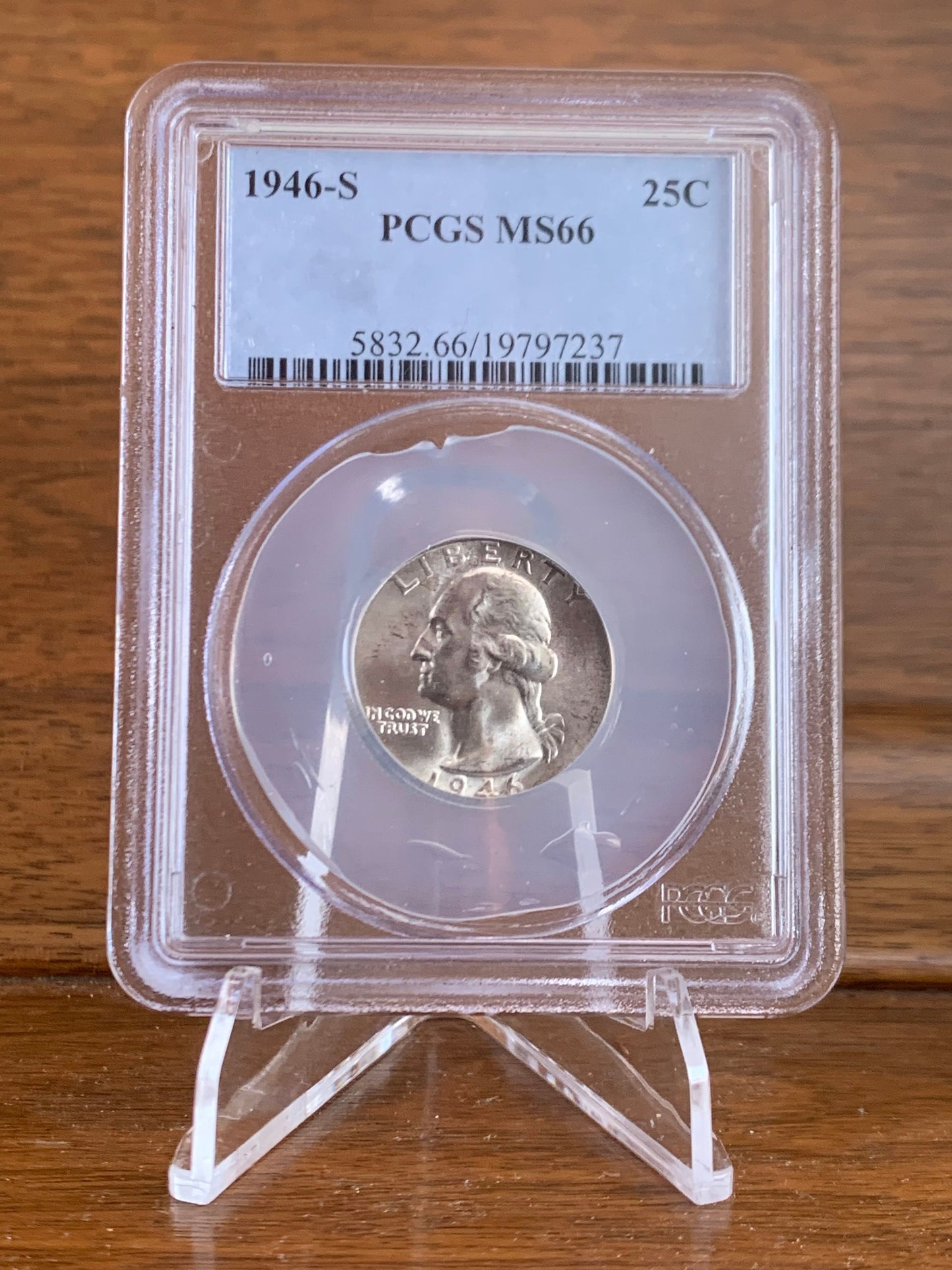 1946 S PCGS MS66 | SILVER - Washington Quarter - 25c US Coin #5832