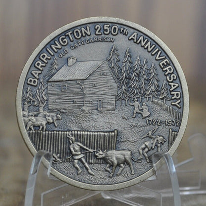 Barrington NH 250th Anniversary Town Medal - Silver, Bronze - Choose by Metal - 1972 Barrington New Hampshire Anniversary Token - Town Medal