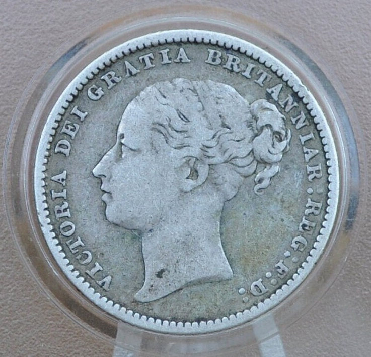 1884 Great Britain Silver 1 Shilling UK One Shilling 1884 - VF (Very Fine) Grade  - Queen Victoria - 1 Shilling 1884 Sterling Shilling UK