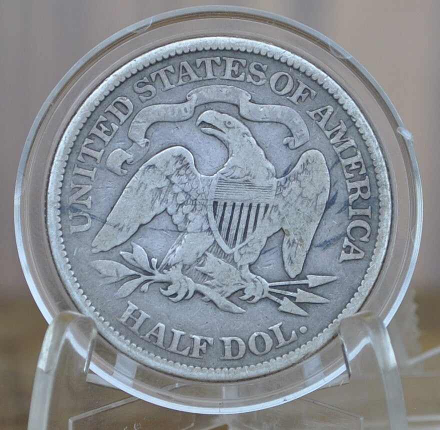 1875 Seated Liberty Half Dollar - VG Grade / Condition (Very Good) - 1875 P Liberty Seated Silver Half Dollar - Authentic