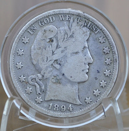 1894 Barber Half Dollar - VG (Very Good) - Philadelphia Mint - 1894 Barber Silver Half Dollar - 1894 P Half Dollar - Better Date