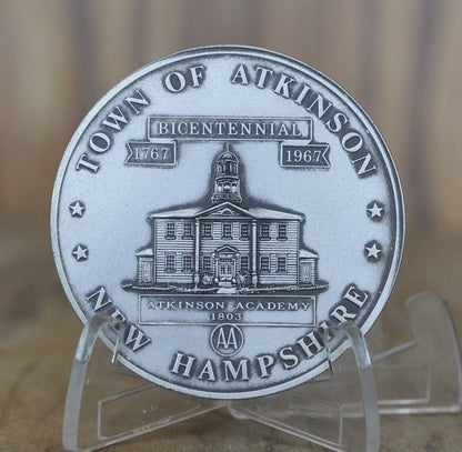 Atkinson NH Bicentennial Medals - Atkinson Academy / First NH Copper Penny Authorized - Settled in 1767 NH Town Collectible Coin