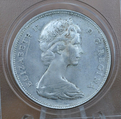 1966 Canadian Silver Dollar - Canoe Silver Dollar - 80% Silver - Silver Dollar Canada 1966 - Canadian Coin Collection