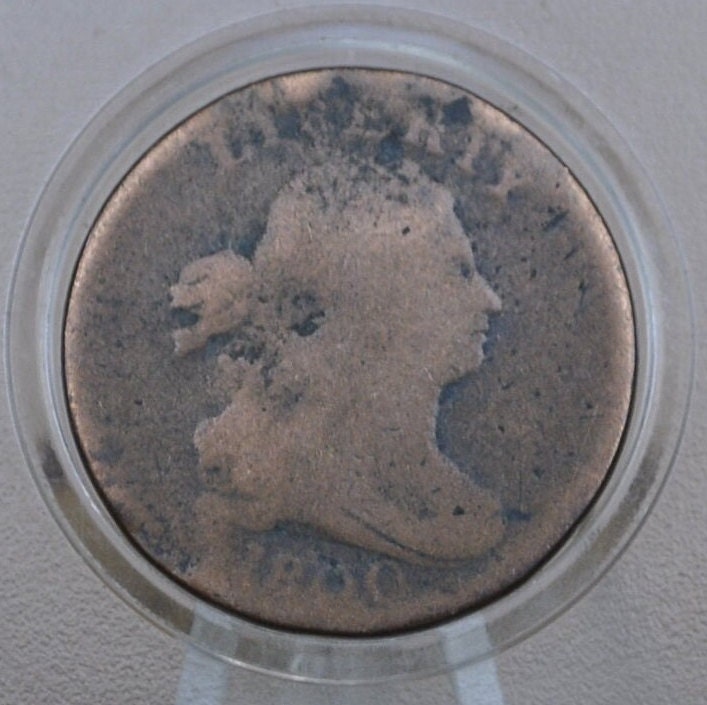 1800 Half Cent - G (Good) Details - 1800 Draped Bust Half Cent - First Year of this Type - Great Collection Addition, Low Mintage Date