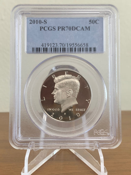 PCGS PR70 DCAM 2010-S Kennedy Half Dollar 50c - Graded, Certified and Slabbed by PCGS - Only One Available