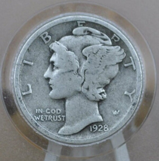 1928-D Mercury Silver Dime - Choose by Grade / Condition - Denver Mint - 1928 D Mercury Dime - Silver Dime 1928 D - Good Date