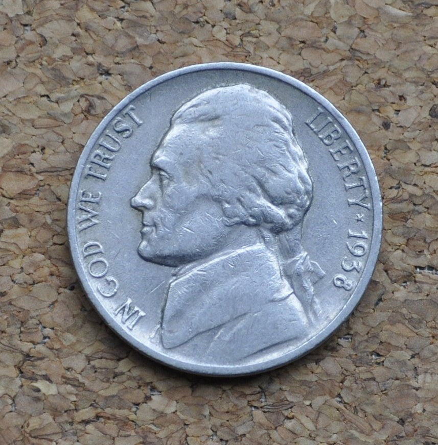 1938-P Jefferson Nickel - Choose by Grade - XF-BU (Uncirculated) Condition - Philadelphia Mint - 1938 P Nickel Jefferson