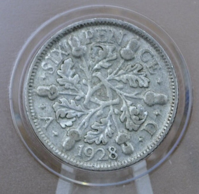 1920s Silver Sixpence Great Britain - Choose by Date - King George - 92.5% Silver - UK Six pence coins 6 Pence UK coins - Great for weddings