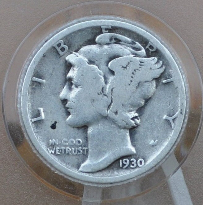 1930 Mercury Silver Dime - Choose by Grade - Great Detail - 1930P Mercury Head / 1930 P Liberty Head Dime - Winged Liberty Head 1930P