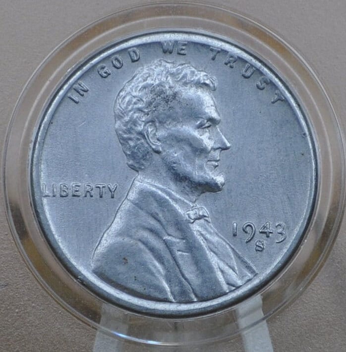 1943-S WWII Era Steel US Cent - WW2 Steel Wheat Penny - Steel Lincoln Penny (San Francisco Mint)