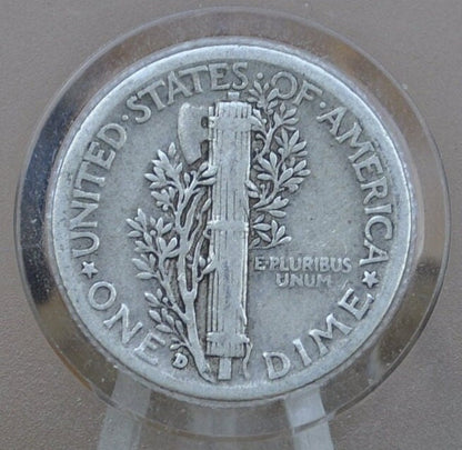 1935-D Mercury Dime - Avg. Circulation - Denver Mint - Winged Liberty Head Dime 1935D - Silver Dime 1935 D
