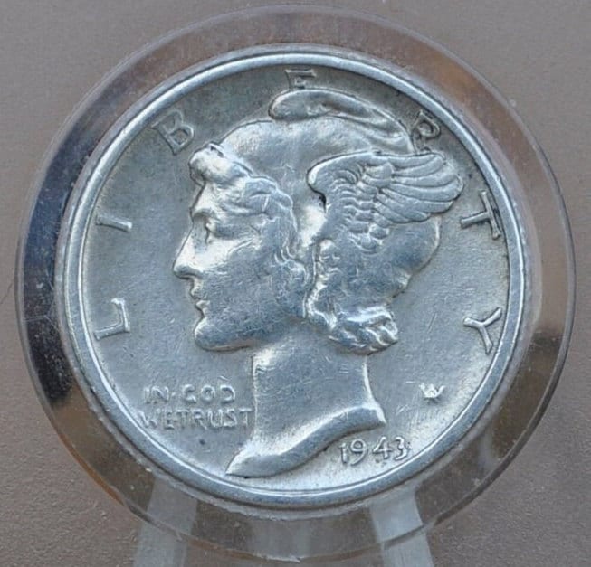 1943 S Mercury Silver Dime - WWII Era Dime - San Francisco Mint