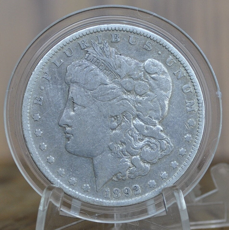 1892 Morgan Dollar - F (Fine) Grade / Condition - Philadelphia Mint - 1892-P Morgan Silver Dollar - 1892 P Morgan