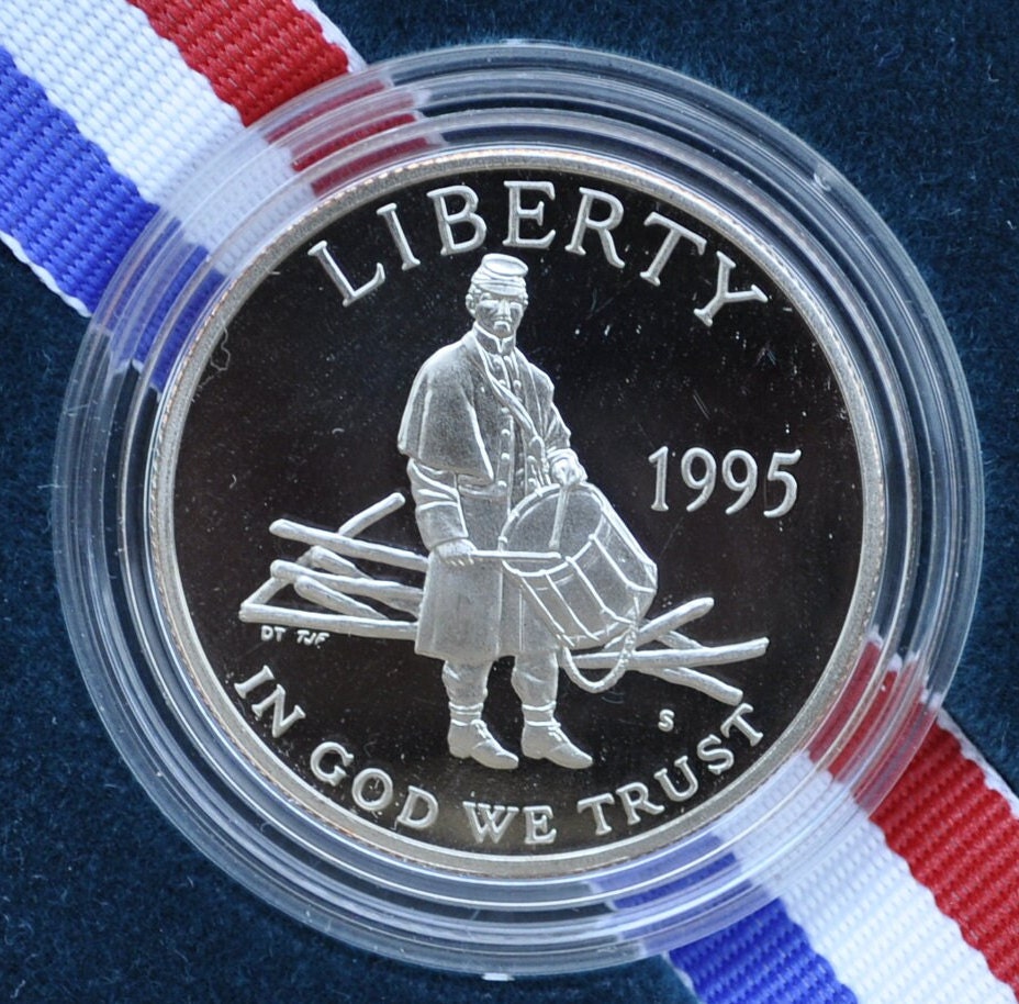 1995 Civil War Commemorative Half Dollar - In Original Mint Case - Proof, Clad - 1995 S Commemorative