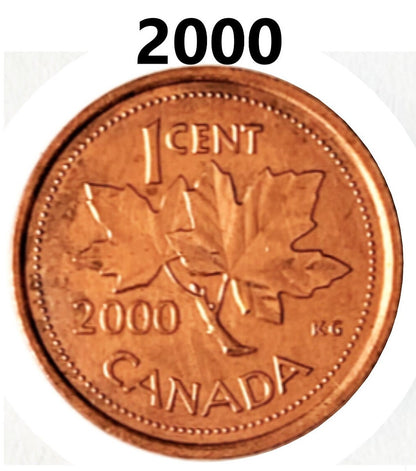 Canadian Pennies - Choose Date & Quantity - 1990 to 2003 - Excellent Condition - Canada