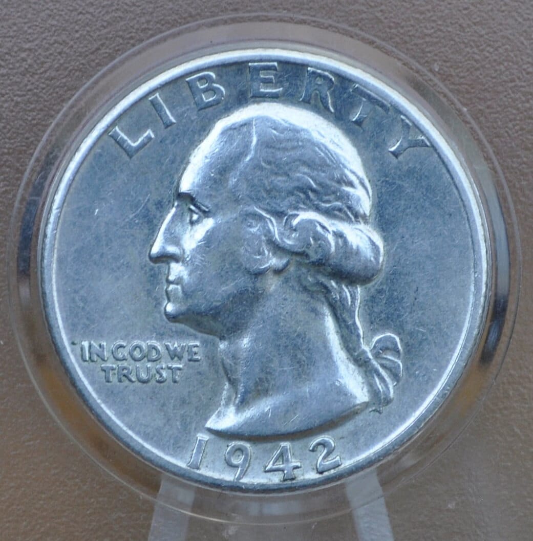 1942 Washington Quarter - Choose by Grade - Philadelphia Mint - 1942-P Washington / 1942 P Washington - Silver Quarter - WWII Era Coin