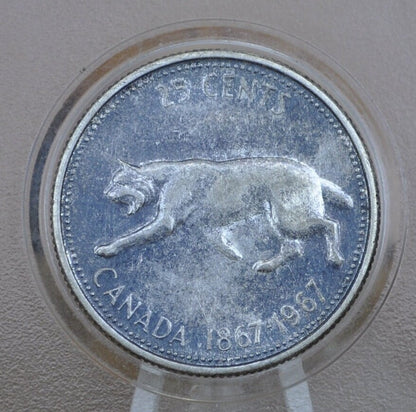 1967 Canadian Silver Quarter - BU (Uncirculated), Prooflike - 80% Silver - Queen Elizabeth II Silver Commemorative Quarter 1967 Canada