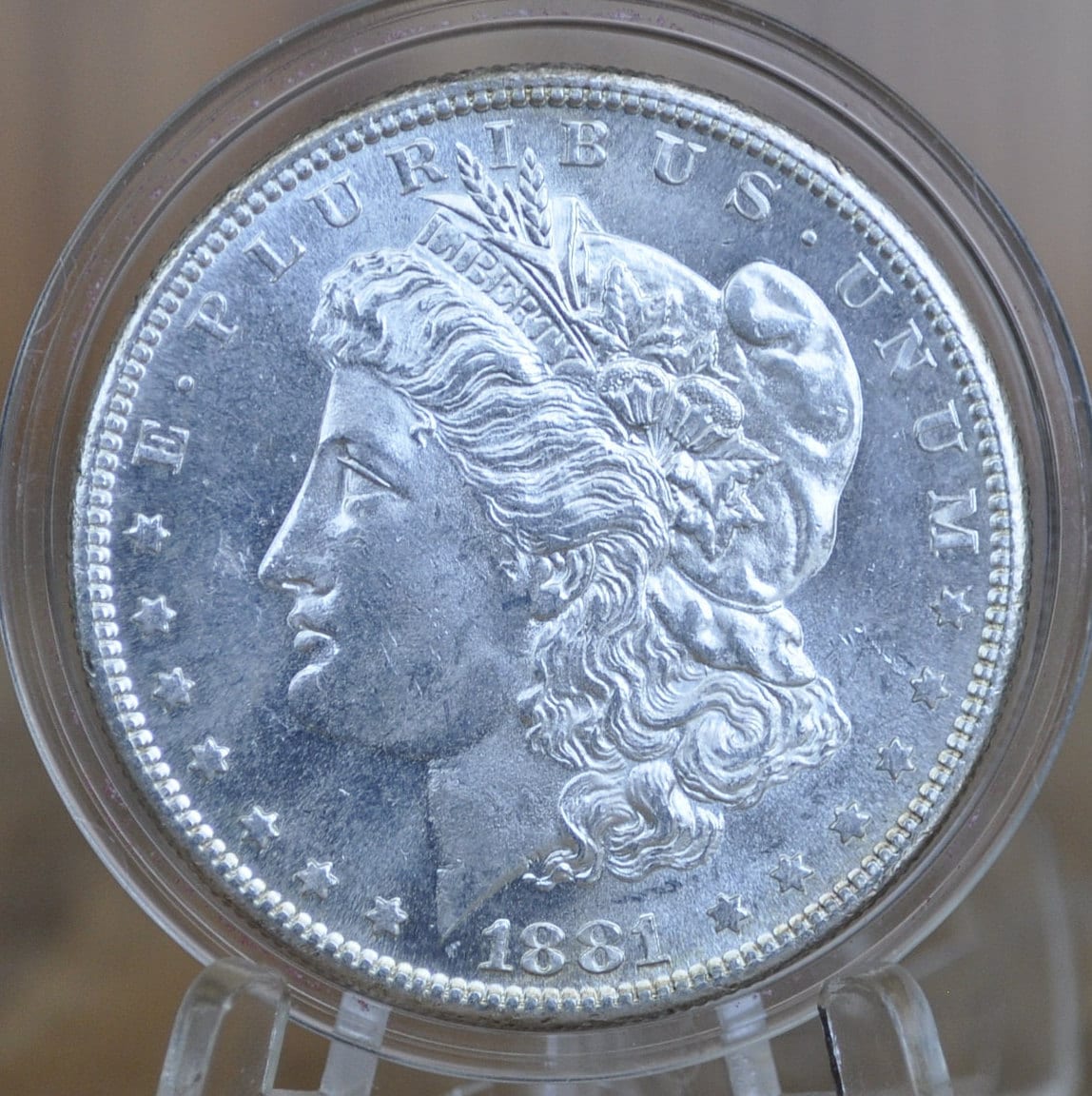 1881-S Morgan Silver Dollar - MS60/BU (Uncirculated) Grade, Beautiful Mint Luster - San Francisco Mint - 1881 S Morgan Dollar - High Grade