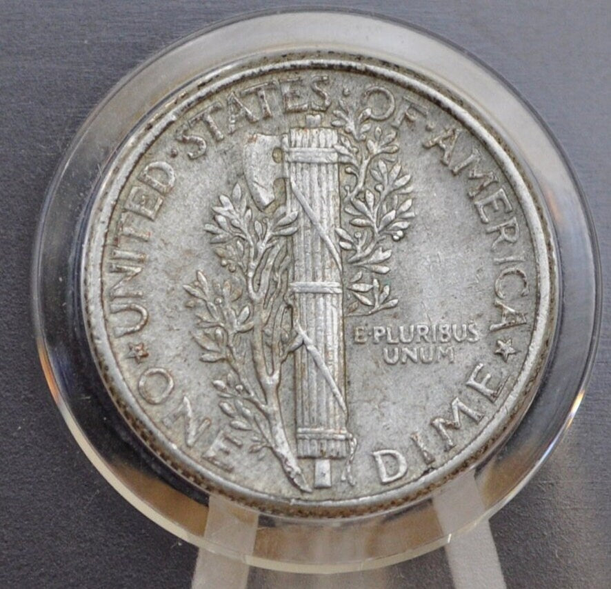 1942 Mercury Dime - AU/BU (About to Uncirculated) - Philadelphia Mint - 1942 Liberty Head Dime - 1942 Winged Liberty Silver Dime
