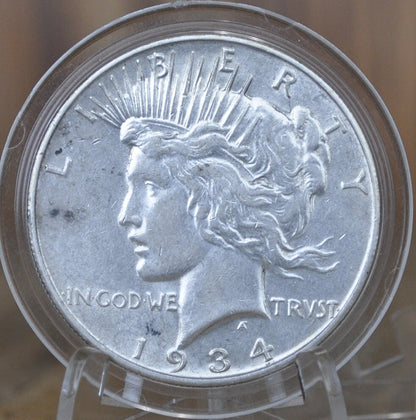 1934-D Peace Dollar - VF Condition / Grade - 1934 D Peace Silver Dollar - Denver Mint - Better Date & Mint - Silver Dollar 1934