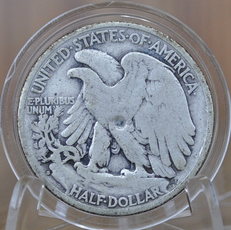 1939-S Walking Liberty Silver Half Dollar - VG-F (Very Good to Fine) Grade -San Francisco Mint- 1939S Half Dollar 1939 S Silver WLH 1939 S