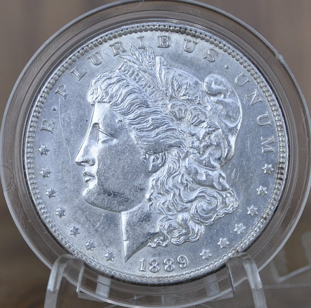 1889 Morgan Silver Dollar - BU (Uncirculated) MS60 Grade / Condition, Beautiful Detail - Philadelphia Mint - Silver Dollar 1889 P Morgan