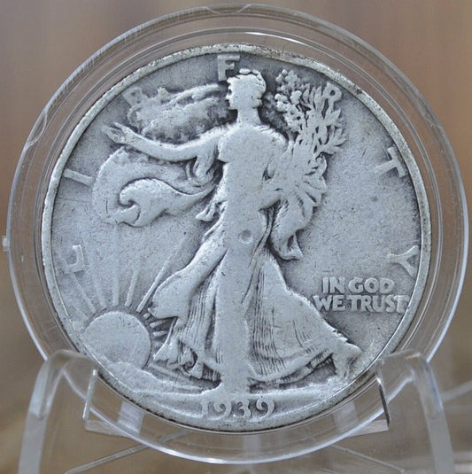 1939-S Walking Liberty Silver Half Dollar - VG-F (Very Good to Fine) Grade -San Francisco Mint- 1939S Half Dollar 1939 S Silver WLH 1939 S