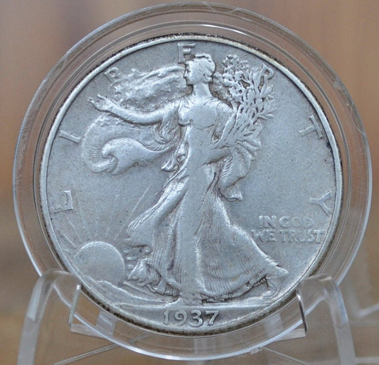 1937-D Walking Liberty Silver Half Dollar - VF (Very Fine) - Denver Mint - 1937D Half Dollar / 1937 D Half Dollar, Better Date