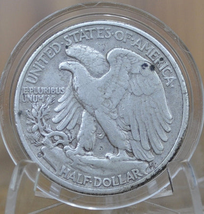 1937-D Walking Liberty Silver Half Dollar - VF (Very Fine) - Denver Mint - 1937D Half Dollar / 1937 D Half Dollar, Better Date