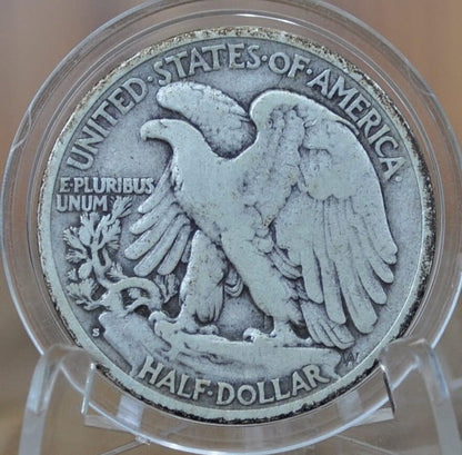 1937-S Walking Liberty Silver Half Dollar - F (Fine) Grade / Condition - San Francisco Mint - 1937 S Half Dollar Liberty Walking 1937 S WLH