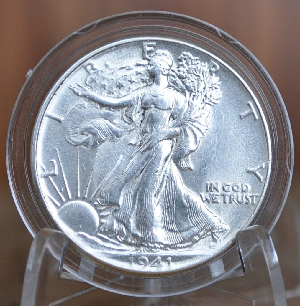 1941-S Walking Liberty Silver Half Dollar - F-AU (Fine to About Unc.) Choose by Grade - San Francisco Mint -1941S Half Dollar - Wlh 1941S