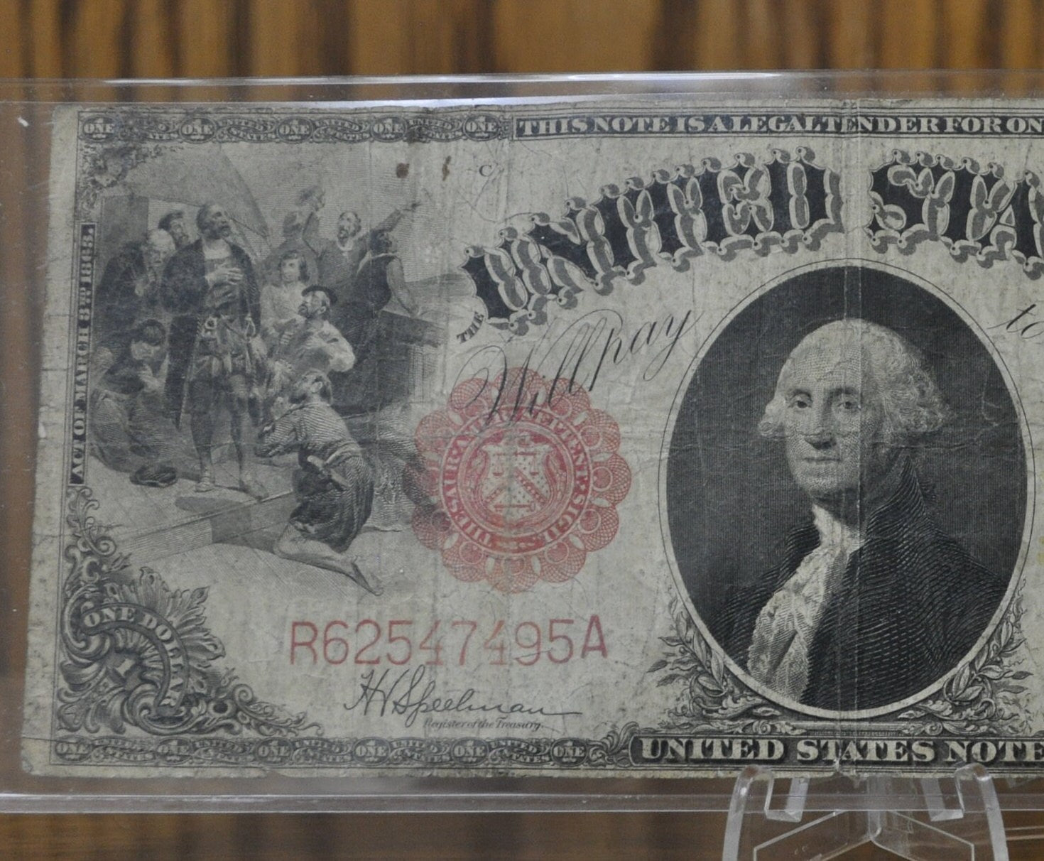 1917 1 Dollar Bill Legal Tender - F (Fine) Grade / Condition - 1917 Horse Blanket Note 1 Dollar Bill Large 1917 Fr#37 / Fr.37