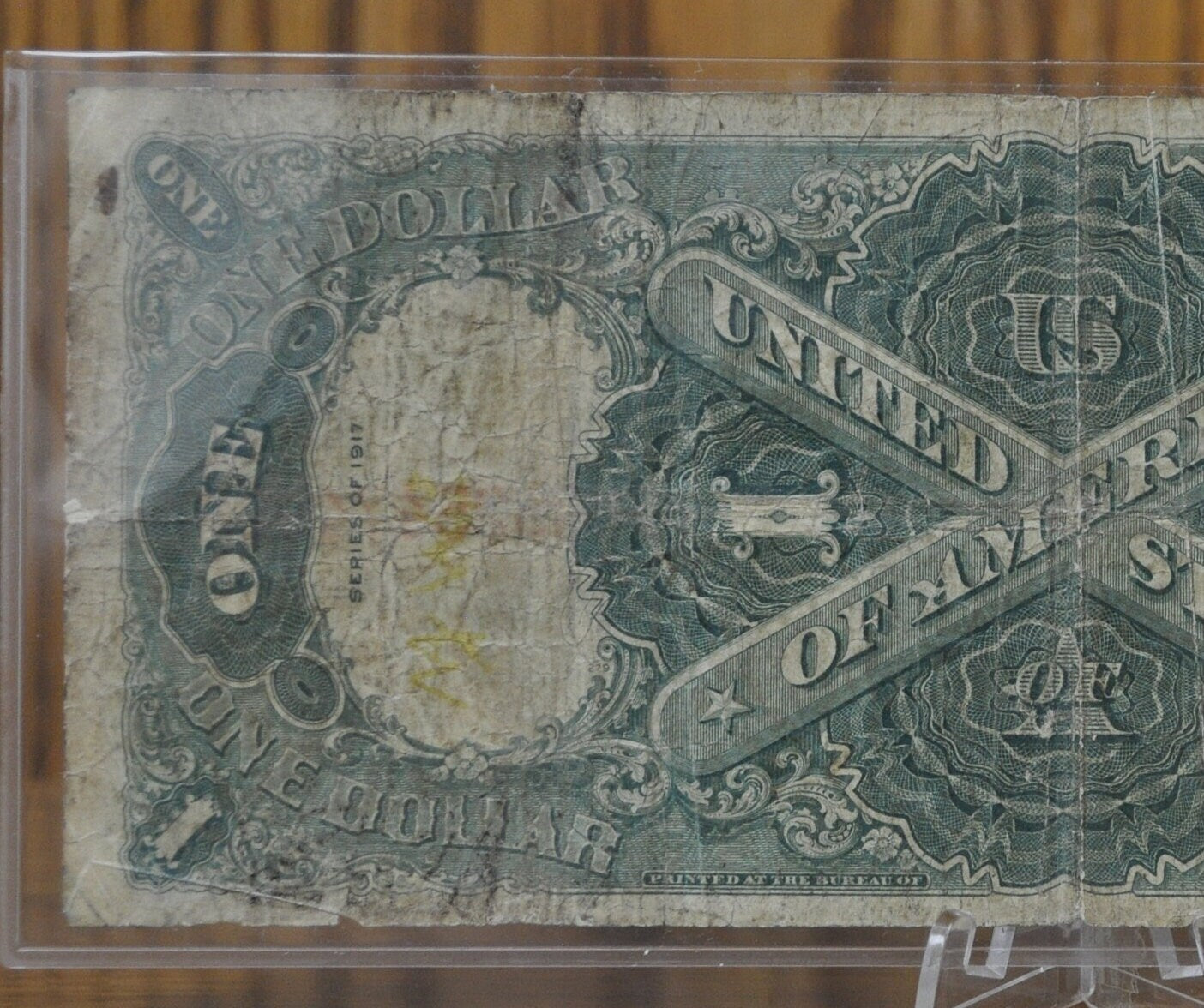 1917 1 Dollar Bill Legal Tender - F (Fine) Grade / Condition - 1917 Horse Blanket Note 1 Dollar Bill Large 1917 Fr#37 / Fr.37