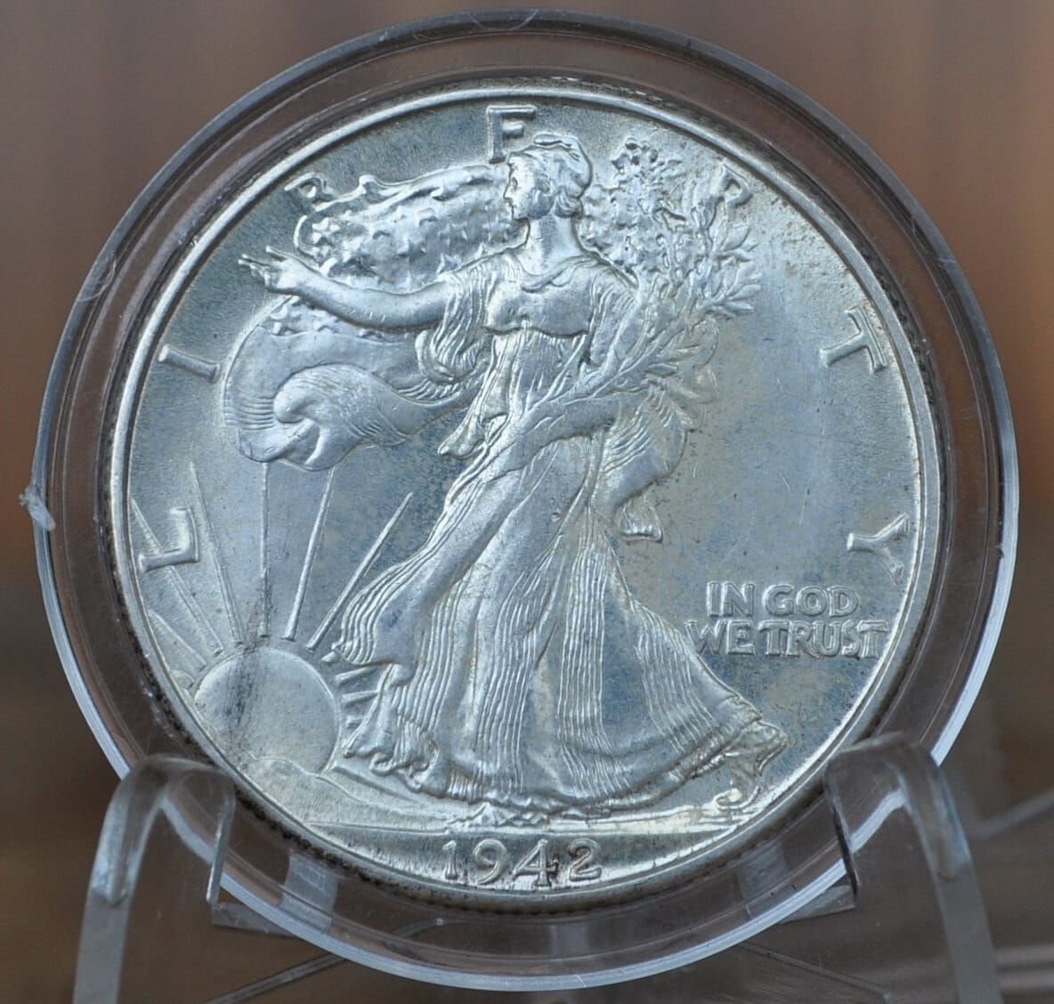 1942-D Walking Liberty Silver Half Dollar - MS62 (Uncirculated) Grade / Condition - Denver Mint - 1942D, 1942 D Half Dollar