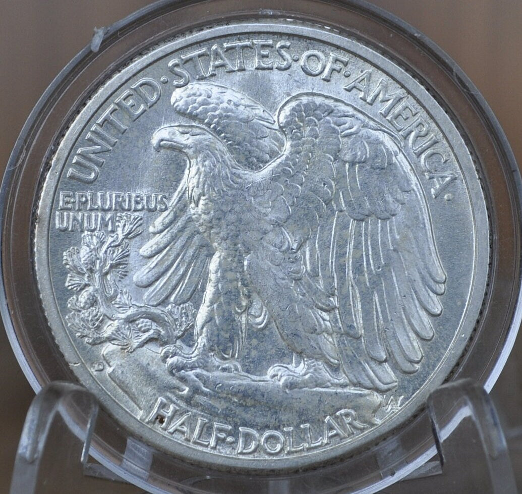 1942-D Walking Liberty Silver Half Dollar - MS62 (Uncirculated) Grade / Condition - Denver Mint - 1942D, 1942 D Half Dollar