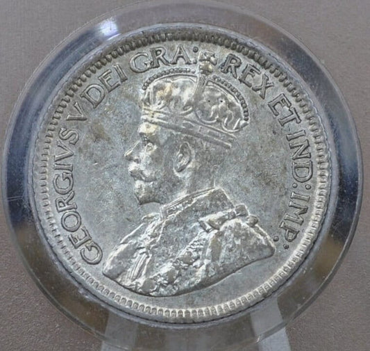 1921 Canadian Silver 10 Cent Coin - AU (About Uncirculated) Grade / Condition - King George V - Canada 10 Cent 80% Silver 1921, High Grade