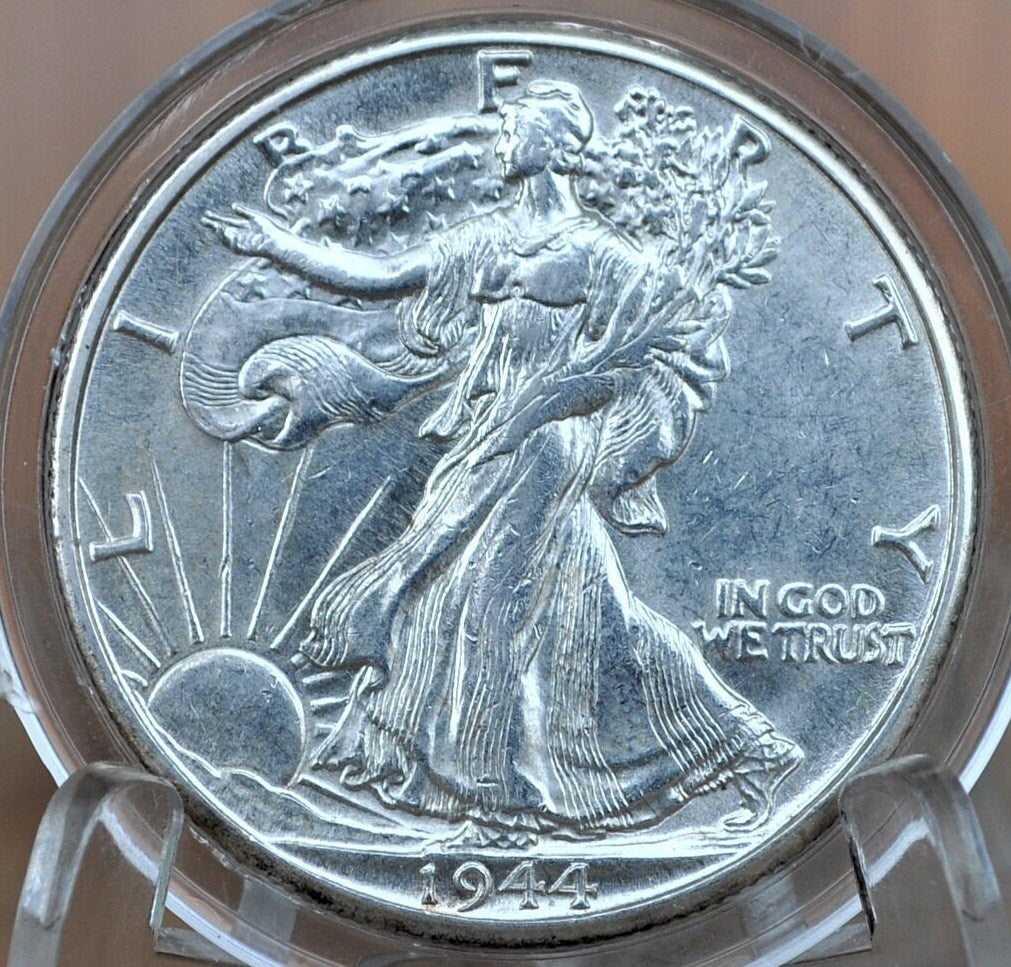 1944-D Walking Liberty Silver Half Dollar - MS62 (Uncirculated) Grade / Condition - Denver Mint - 1944D, 1944 D Half Dollar