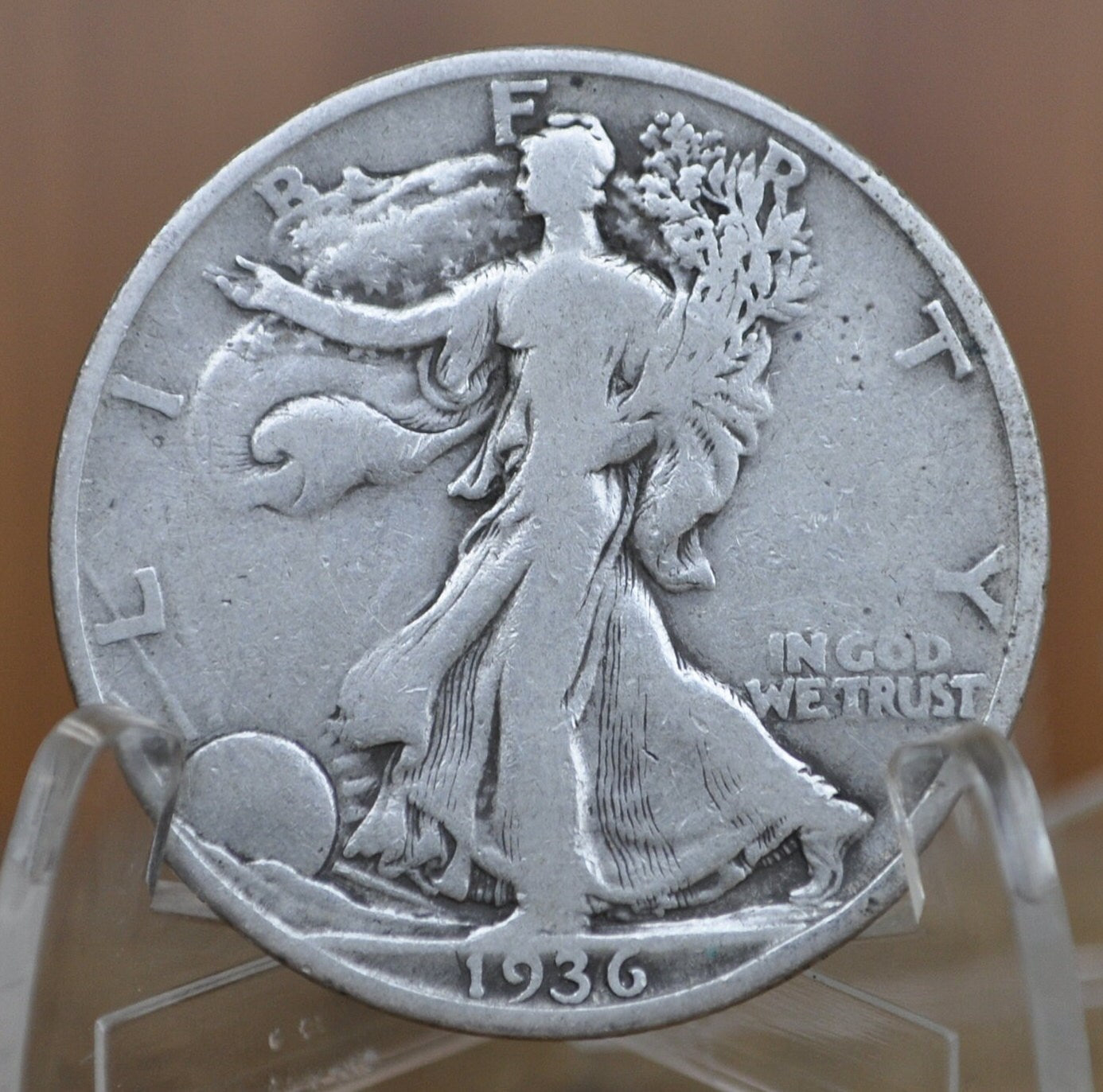 1936-S Walking Liberty Silver Half Dollar - F-VF (Fine to Very Fine) Grade - San Francisco - 1936S Liberty Walking Half Dollar 1936 S WLH