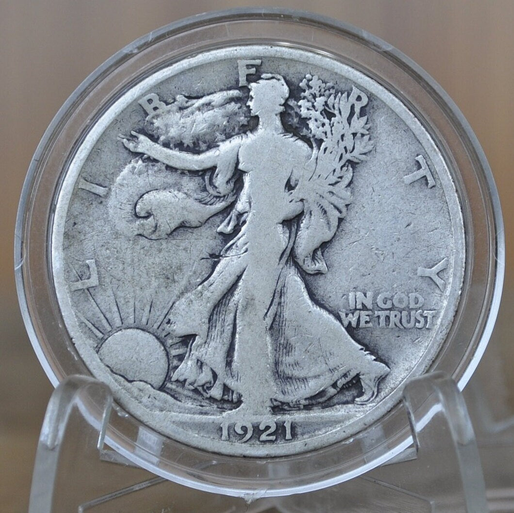 1921-S Walking Liberty Silver Half Dollar - VG (Very Good) -Key Date- San Francisco Mint- 1921 S WLH - Half Dollar 1921S Liberty WLH 1921S